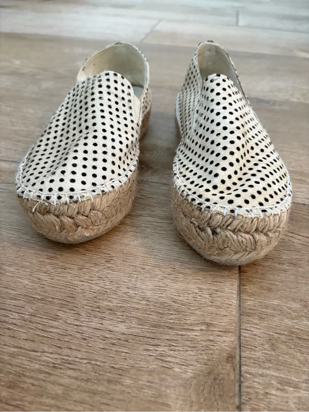Prune Polka Dot Espadrilles - slip on